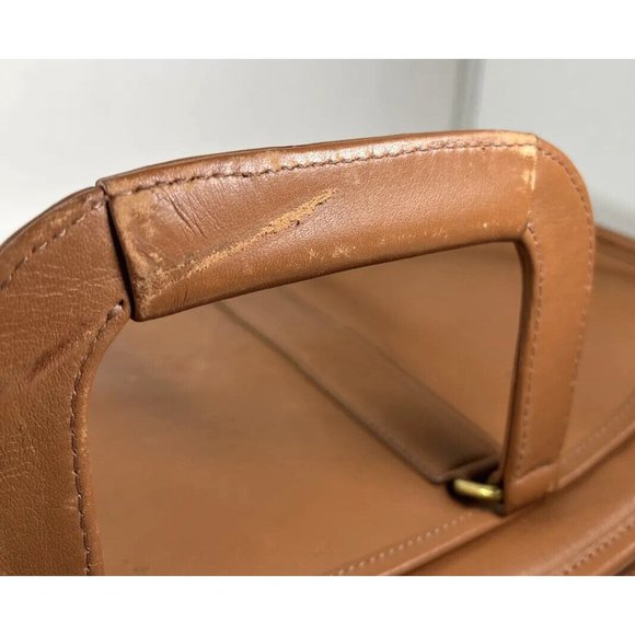 Coach Brown Leather Multi Compartment Briefcase w/ Replacement Strap- Distressed - Picture 9 of 12